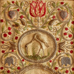 An exceptional ebony veneered and silk stumpwork Antwerp cabinet on stand