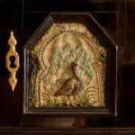 An exceptional ebony veneered and silk stumpwork Antwerp cabinet on stand