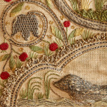 An exceptional ebony veneered and silk stumpwork Antwerp cabinet on stand