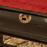 An exceptional ebony veneered and silk stumpwork Antwerp cabinet on stand