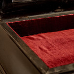 An exceptional ebony veneered and silk stumpwork Antwerp cabinet on stand