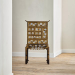 A small Meiji period lacquered Shodana