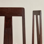 A pair of Arts and Crafts stained oak high back side chairs