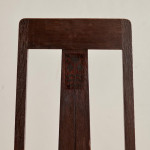 A pair of Arts and Crafts stained oak high back side chairs