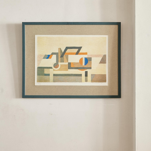 An abstract lithograph by Olle Nyman (1909 - 1999)