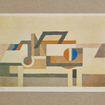 An abstract lithograph by Olle Nyman (1909 - 1999)