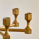 A near pair of small six branch gilt brass chandeliers by Gusum Metallslöjden AB