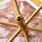 A near pair of small six branch gilt brass chandeliers by Gusum Metallslöjden AB