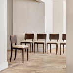 A set of six Modernist stained and limed oak dining chairs attributed to Suzanne Guiguichon (1901 - 1985)