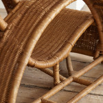 A large wicker lounge chair