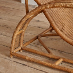 A large wicker lounge chair