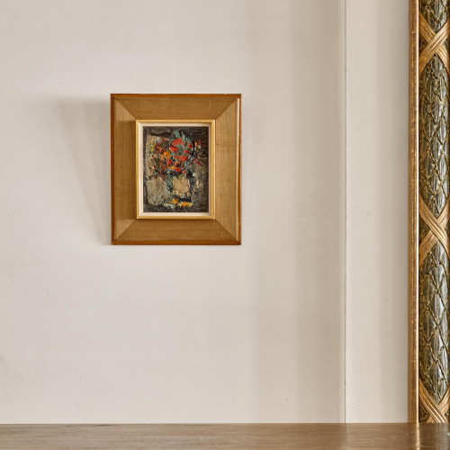 Still life of flowers - oil on board