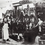 A pair of early leather clad side chairs by Matteo Grassi