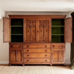 A large oak Gothic revival bookcase in the manner of A.W.N. Pugin (1812 - 1852)