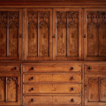 A large oak Gothic revival bookcase in the manner of A.W.N. Pugin (1812 - 1852)