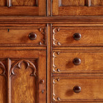 A large oak Gothic revival bookcase in the manner of A.W.N. Pugin (1812 - 1852)