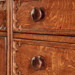 A large oak Gothic revival bookcase in the manner of A.W.N. Pugin (1812 - 1852)