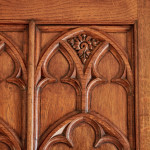 A large oak Gothic revival bookcase in the manner of A.W.N. Pugin (1812 - 1852)