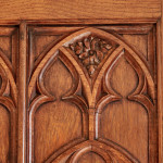 A large oak Gothic revival bookcase in the manner of A.W.N. Pugin (1812 - 1852)