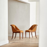 A pair of Art Deco rosewod veneered slipper chairs