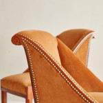 A pair of Art Deco rosewod veneered slipper chairs