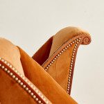 A pair of Art Deco rosewod veneered slipper chairs