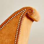 A pair of Art Deco rosewod veneered slipper chairs