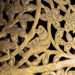 A large brass shadow ball pendant