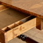 A Regency brown oak sofa table