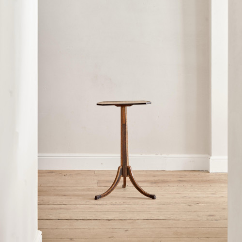 A narrow Regency penwork tripod table