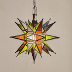 A Moroccan starbrust stained glass lantern