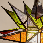 A Moroccan starbrust stained glass lantern