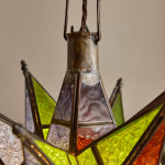 A Moroccan starbrust stained glass lantern