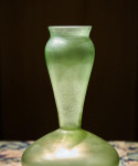A rare and large iridescent 'Olympia' glass vase designed by Dr. Christopher Dresser (1834 - 1904) and made by Loetz for Max Emanuel, London