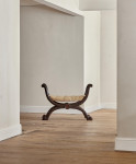 A large Regency faux rosewood curule stool in the manner of George Smith (1786 - 1828)