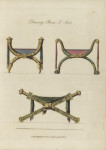 A large Regency faux rosewood curule stool in the manner of George Smith (1786 - 1828)