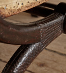 A large Regency faux rosewood curule stool in the manner of George Smith (1786 - 1828)