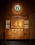 An exceptional Cotswold School walnut secretaire by Peter Waals (1870 - 1937)