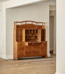 An exceptional Cotswold School walnut secretaire by Peter Waals (1870 - 1937)