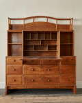 An exceptional Cotswold School walnut secretaire by Peter Waals (1870 - 1937)