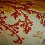 A large and rare cameo glass plafonnier by Emile Gallé (1846 - 1904)