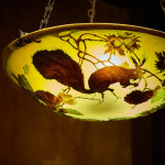 A rare and exceptional large Art Nouveau soufflé cameo glass plafonnier by Émile Gallé (1846 - 1904)