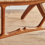 An early JH512 oak and rattan folding chair by Hans Wegner (1914 - 2007)