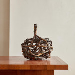 A large Meiji period woven and twisted bamboo ikebana basket