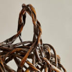 A large Meiji period woven and twisted bamboo ikebana basket