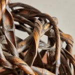 A large Meiji period woven and twisted bamboo ikebana basket