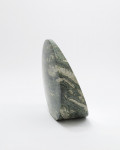A Swedish Green marble and sterling silver elliptical mirror by Alex Foster (b. 1990)