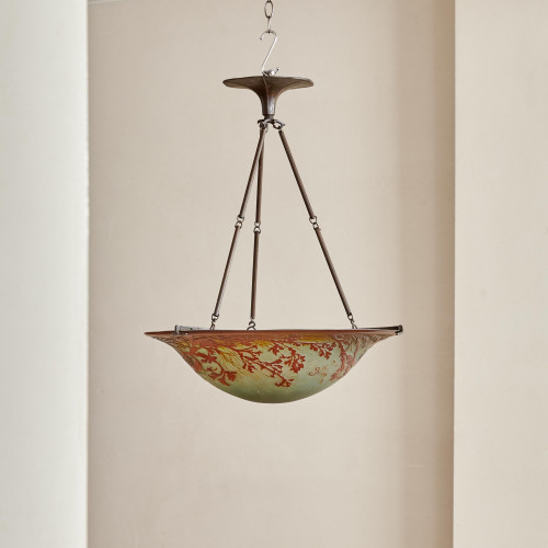 A large and rare cameo glass plafonnier by Émile Gallé (1846 - 1904)