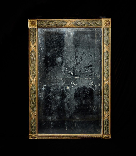 A large Regency carved rectangular overmantle mirror