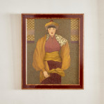 A three-quarter portrait of a lady - oil on canvas by Dabeau (b. 1947)